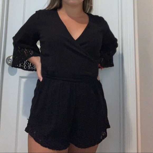 Abercrombie & Fitch Long Sleeve Lace Romper - Picture 7 of 8